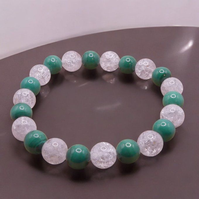 Malachite et Cristal de Roche