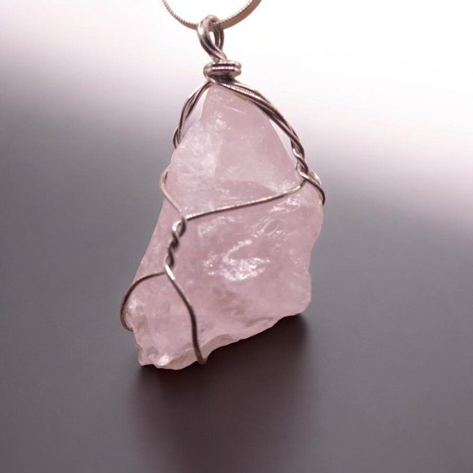 Collier Quartz Rose Brut