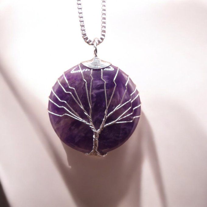 Collier Arbre de vie en Améthyste