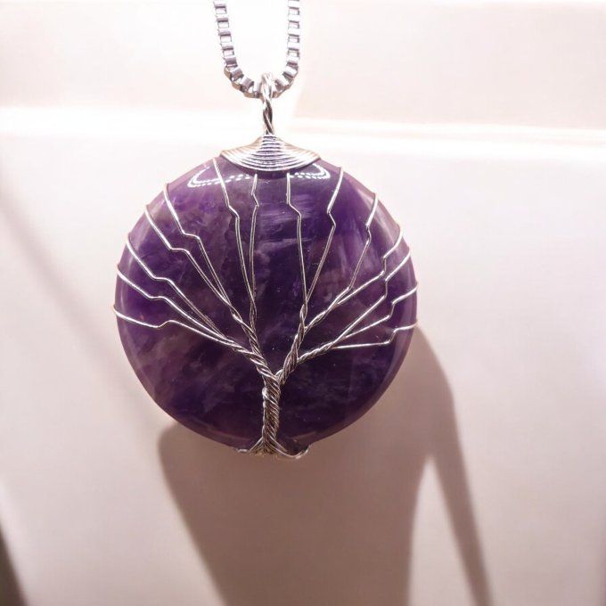 Collier Arbre de vie en Améthyste