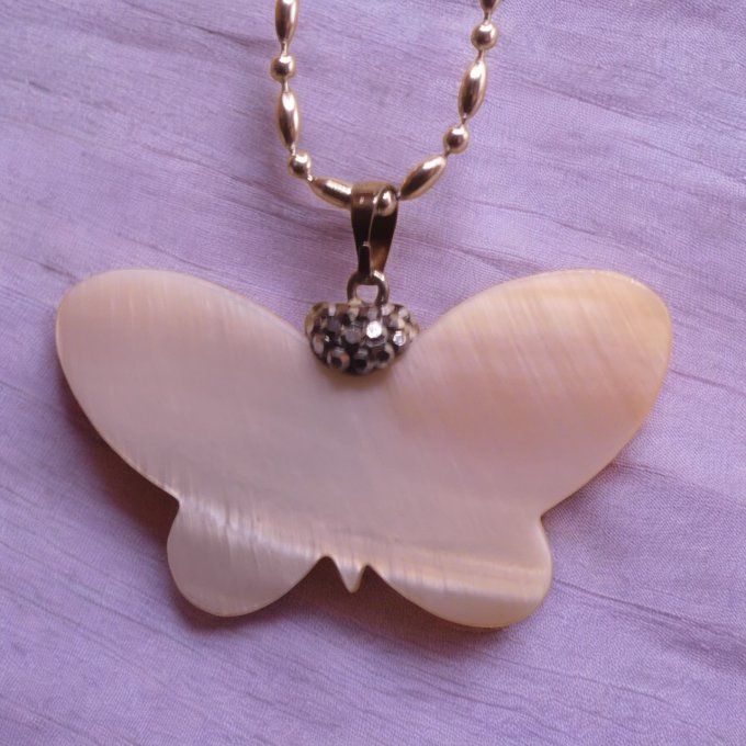 Collier Nacre Papillon