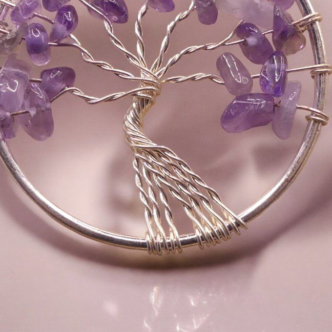 Collier Arbre de vie en Améthyste