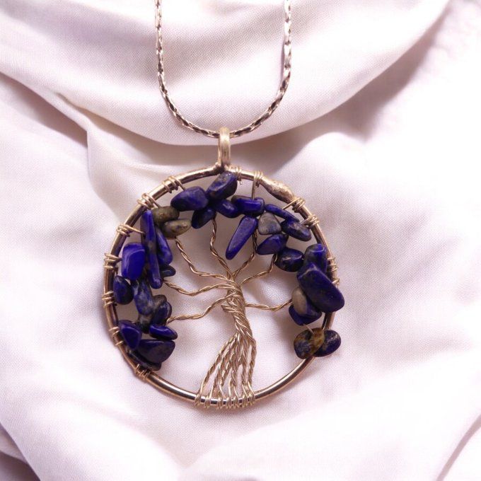 Collier Arbre de vie en Lapis Lazuli