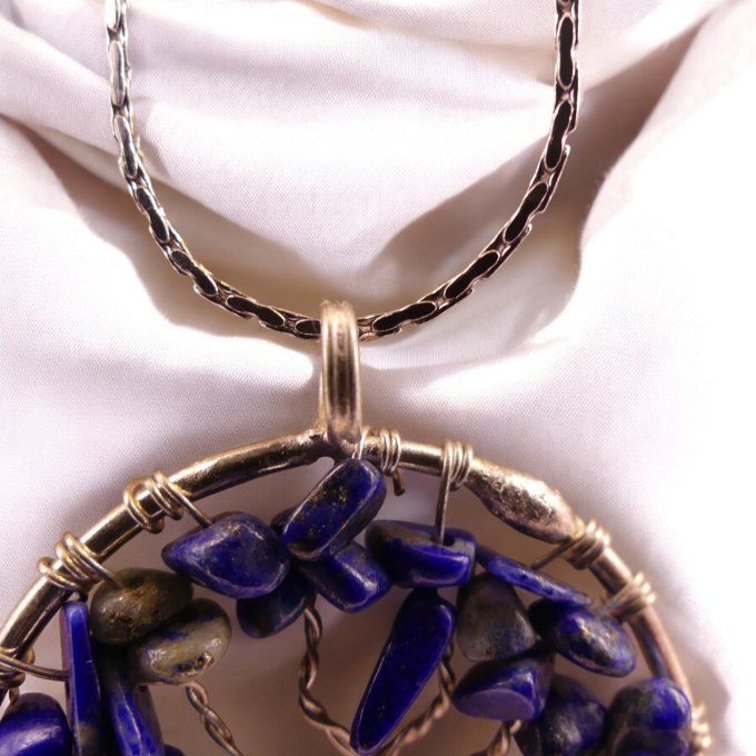 Collier Arbre de vie en Lapis Lazuli