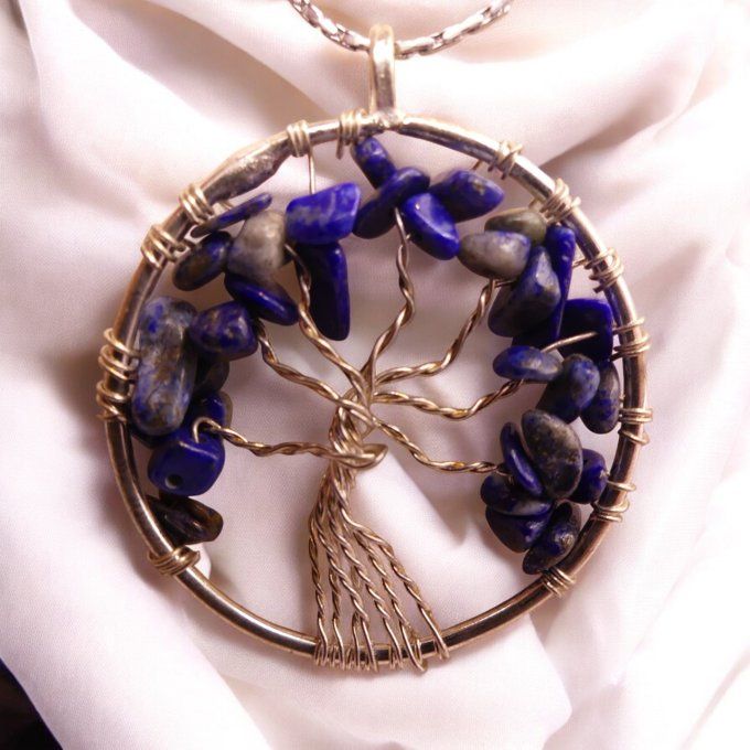 Collier Arbre de vie en Lapis Lazuli