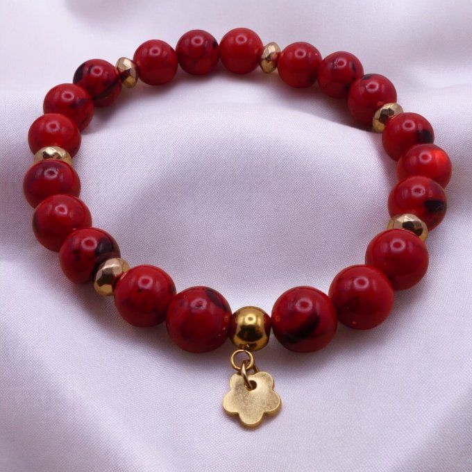 Howlite teintée Rouge