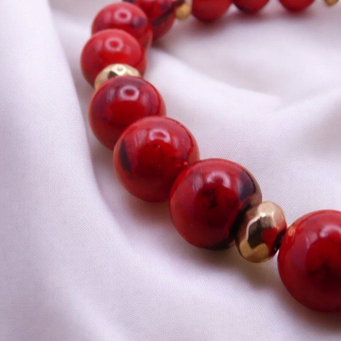 Howlite teintée Rouge