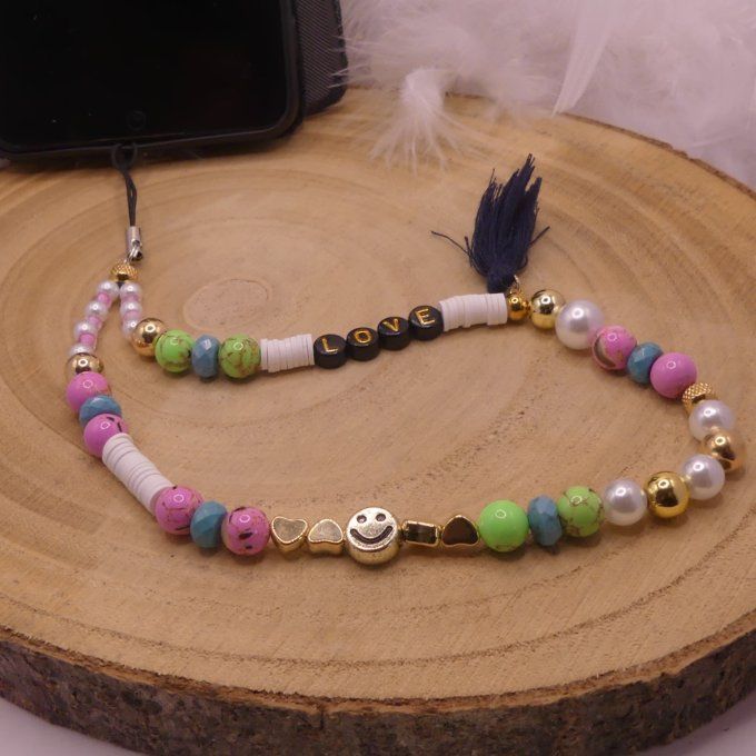 Howlite teintée Rose et Vert