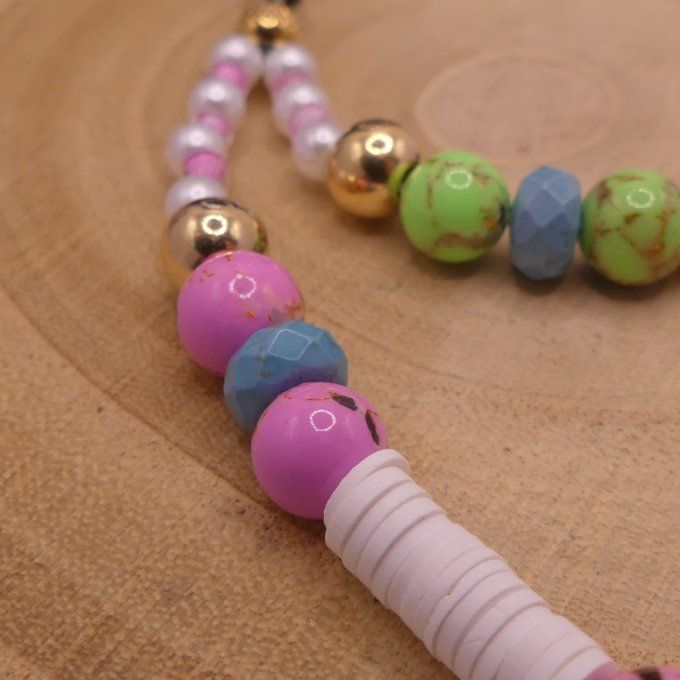 Howlite teintée Rose et Vert