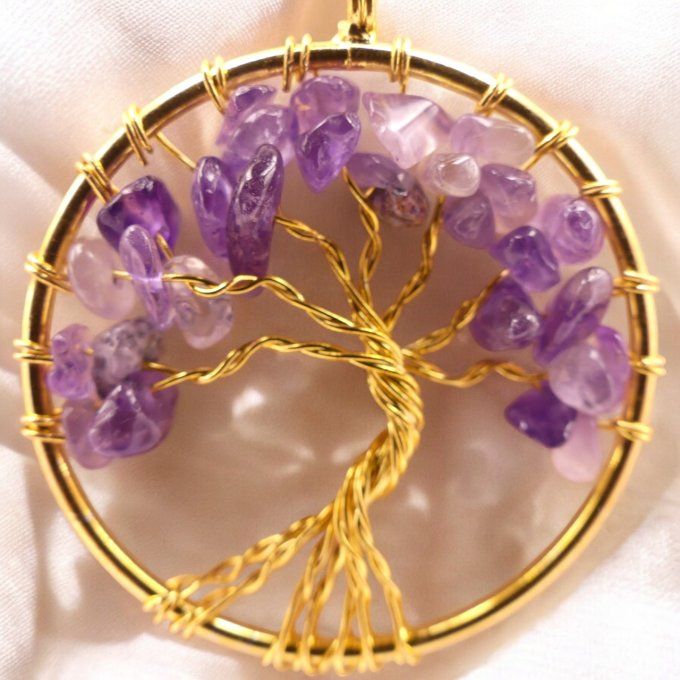 Collier Arbre de vie en Améthyste