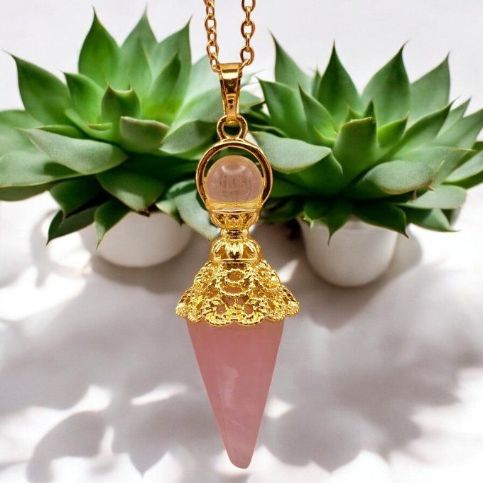 Collier Quartz Rose