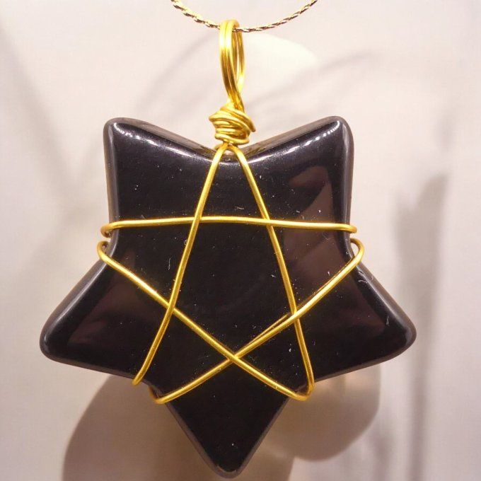 Collier étoile Obsidienne