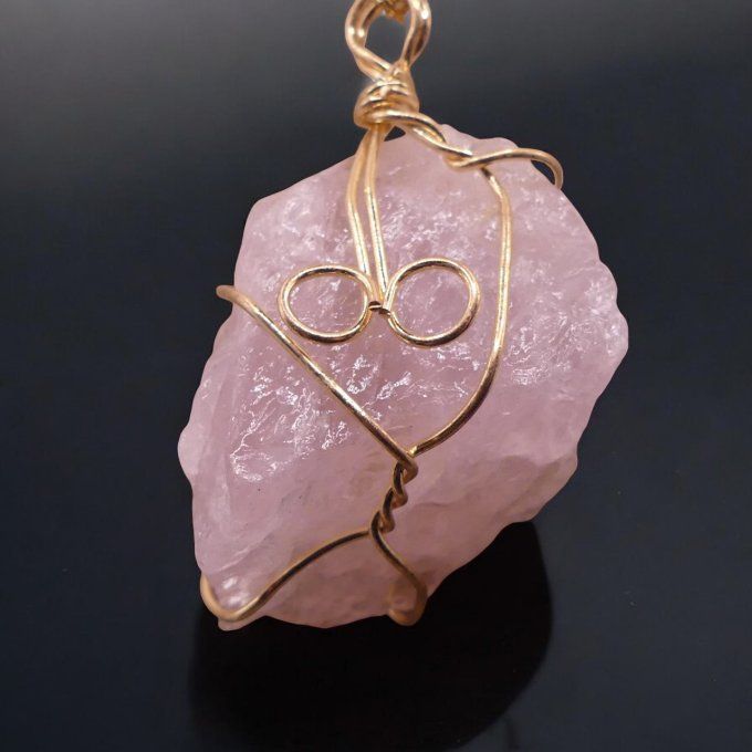 Collier Quartz Rose Brut