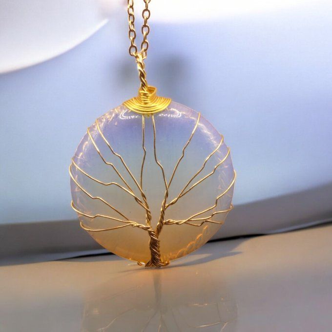 Collier Arbre de Vie en Opaline