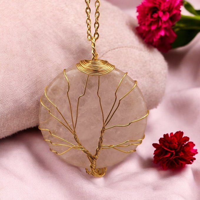 Collier Arbre de Vie en Cristal de Roche