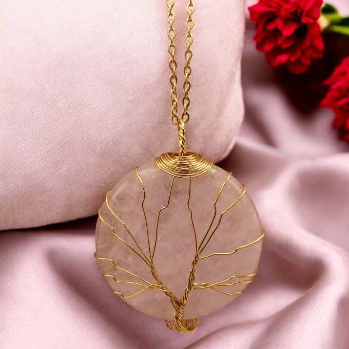 Collier Arbre de Vie en Cristal de Roche